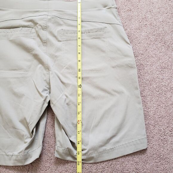 Eddie Bauer Women's Chino Short Slide Pockets Stretch Elastic Waist Siz 12 Beige - Picture 4 of 8